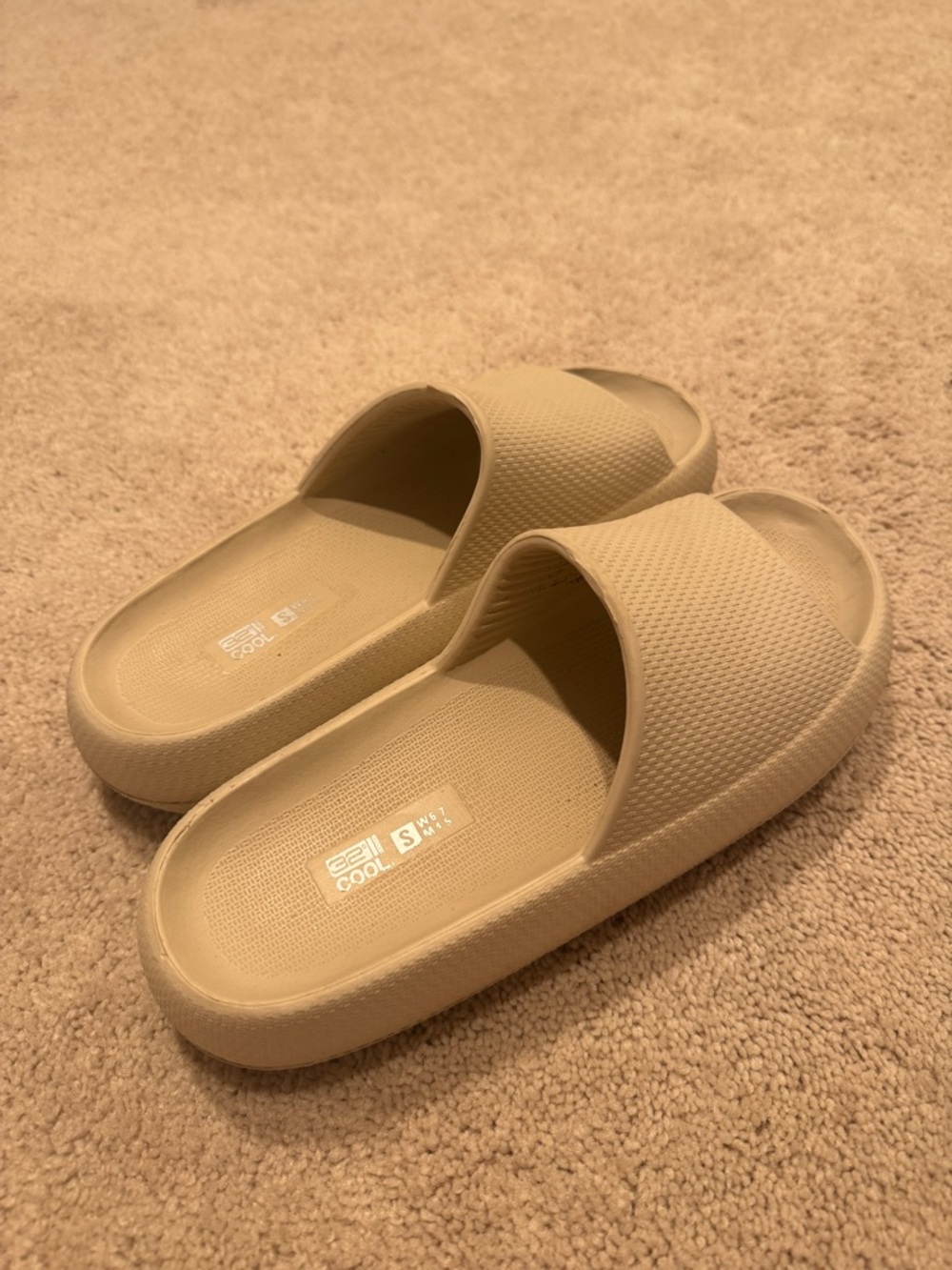 Beige Slide Sandals - Neutral Foam Slides